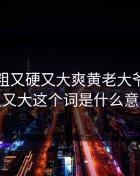 国产又粗又硬又大爽黄老大爷视，又粗又大这个词是什么意思