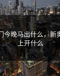 今天澳门今晚马出什么，新奥彩今晚上开什么